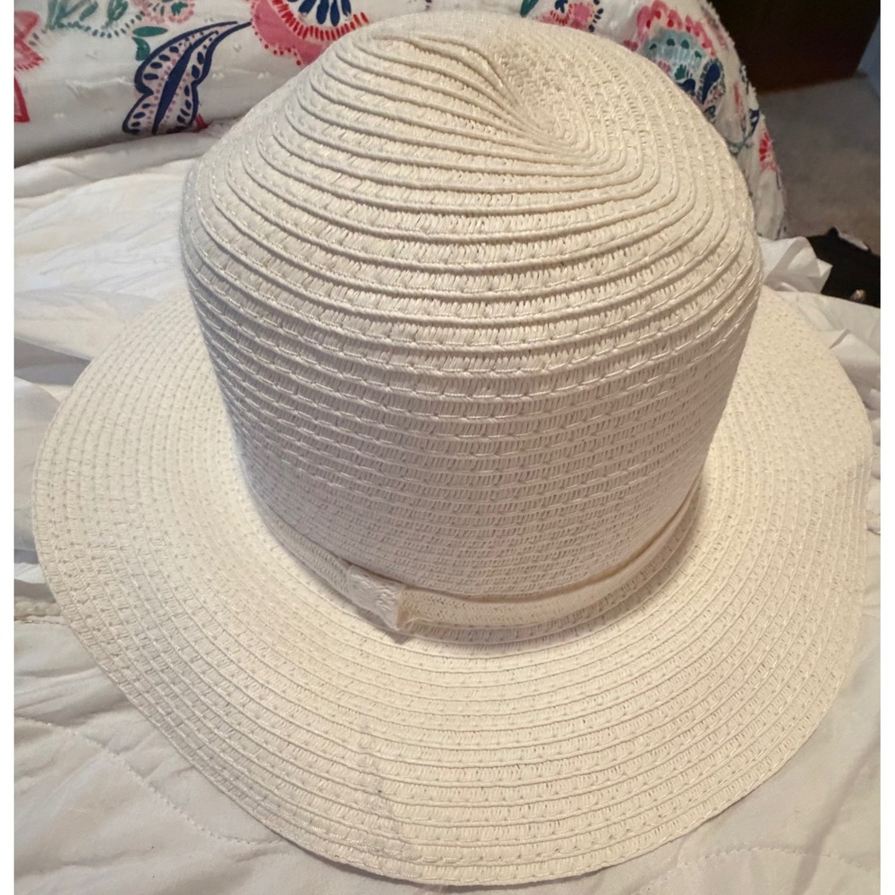 Shade & Shore White Straw Sun Hat Wide Brim Summer Beach Hat